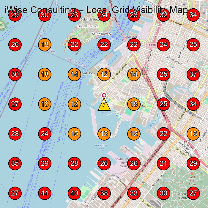 iWise Consulting GeoGrid visibility map for Computer Support And Services in Ozone Park